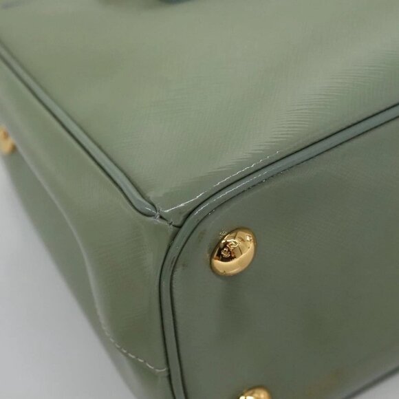 PRADA Galleria Hand Bag Safiano leather 2way Gold Light green Auth 133778 - Picture 4 of 16